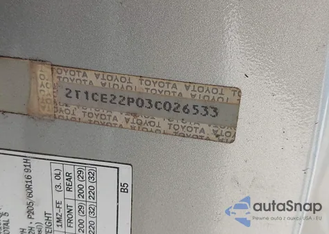 2003 Toyota Camry Solara Se from USA, damaged, VIN 2T1CE22P03C026533